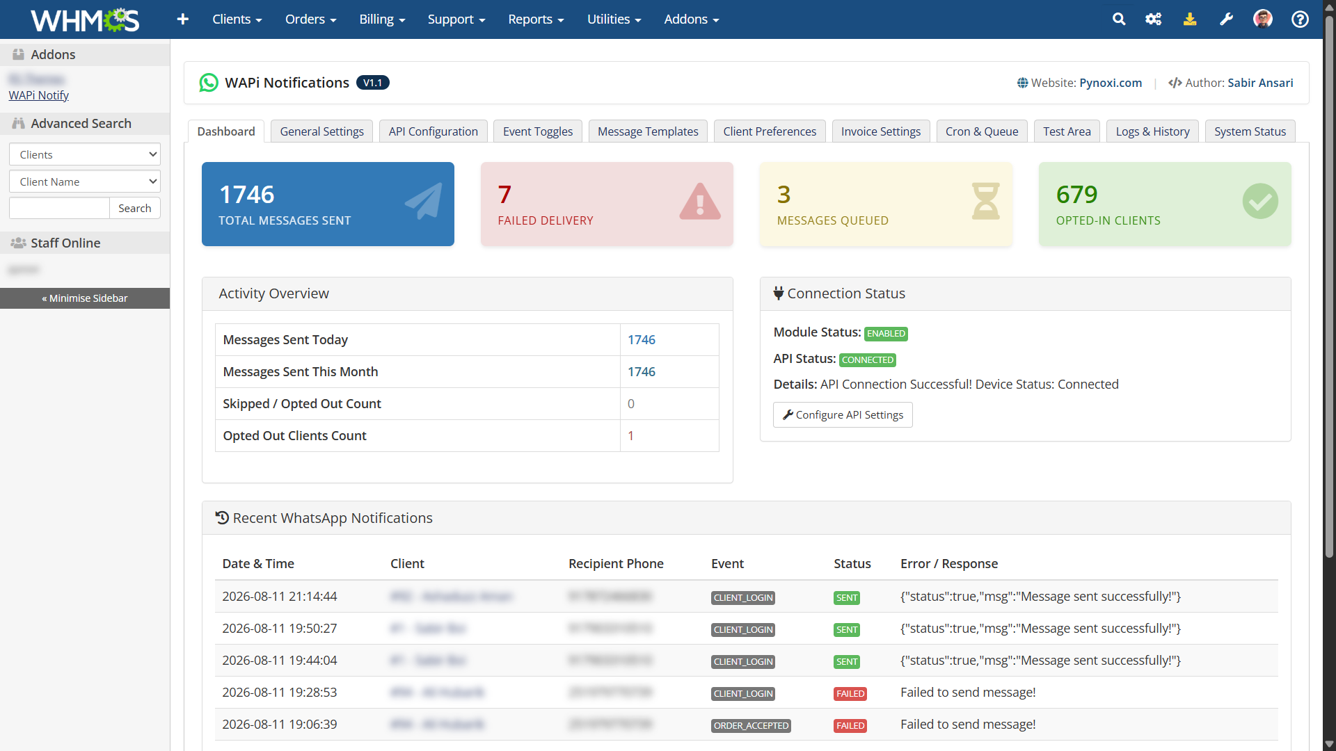 Admin Dashboard Interface
