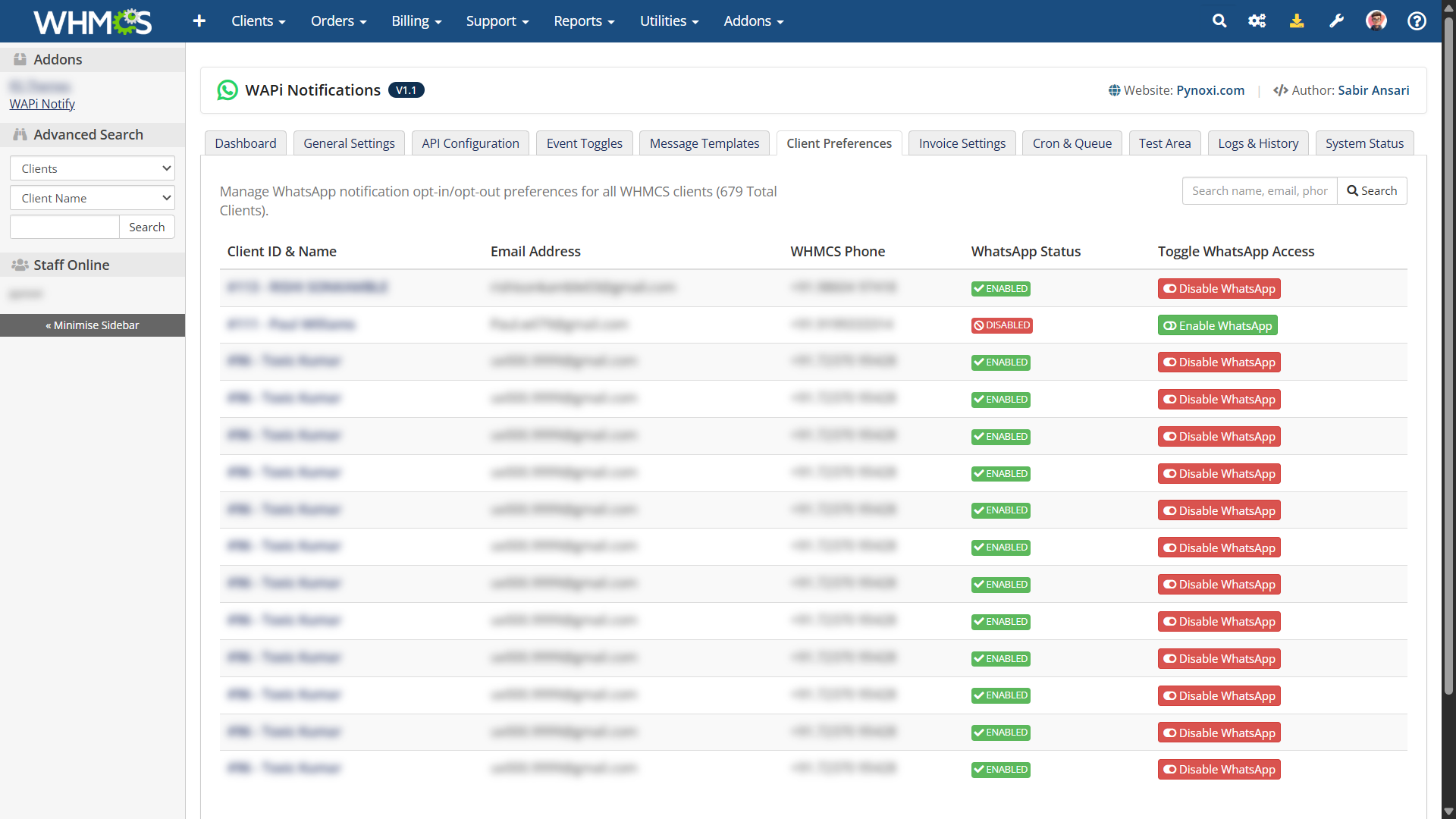 Client Opt-In Preferences